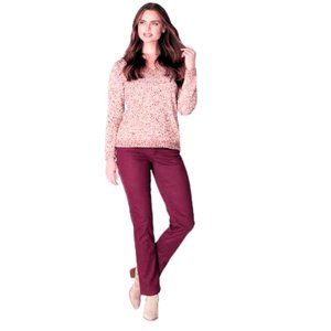 Rare JNY Sutton Straight Burgundy Jeans Size 8